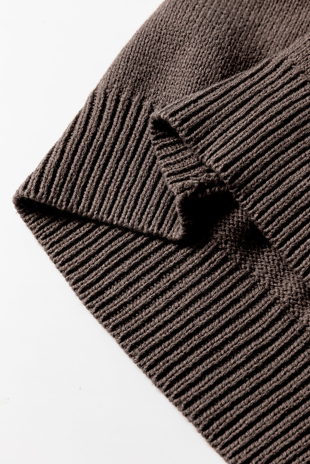 Dark Khaki Open Knit Drop Shoulder Sweater Cardigan eAura