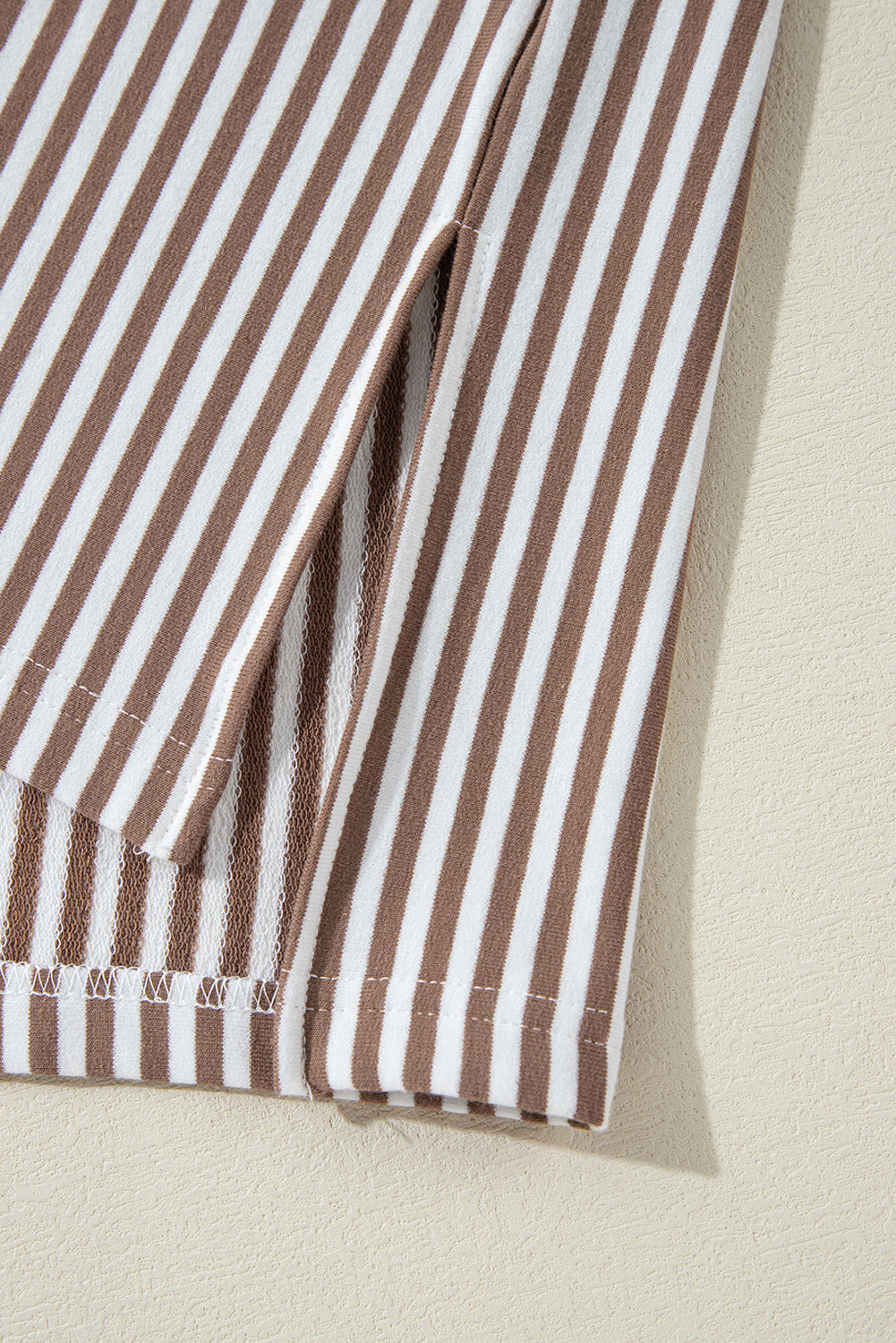 Pink Stripe Patchwork Bracelet Sleeve Plus Size T Shirt BB Fashion Outlet