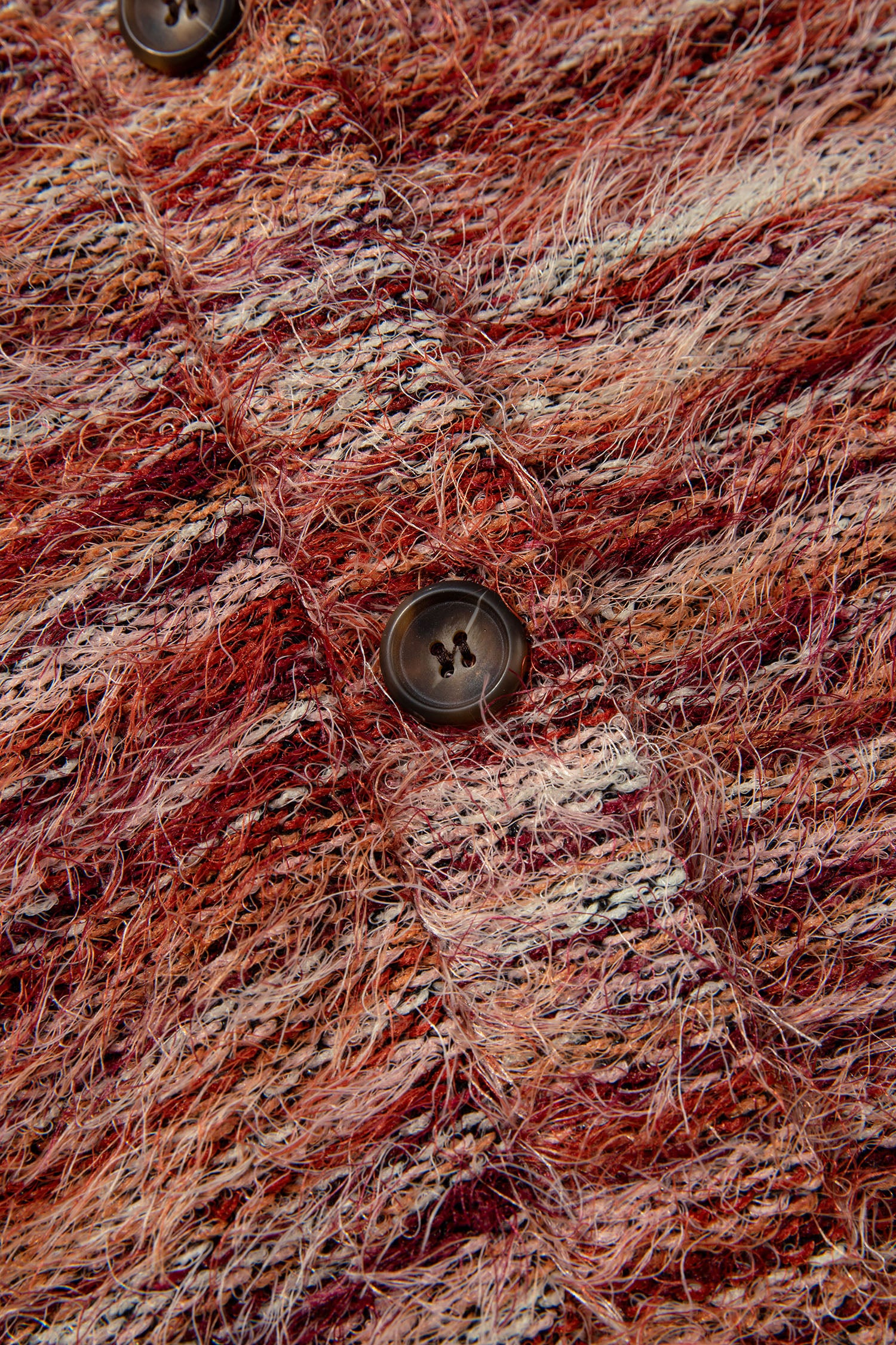 Fuzzy Striped Button Front Cardigan Sweater – Tawny
