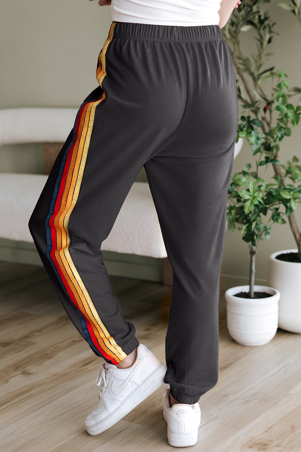 Dark Grey Counting Rainbows High Waist Sweatpants BB Fashion Outlet