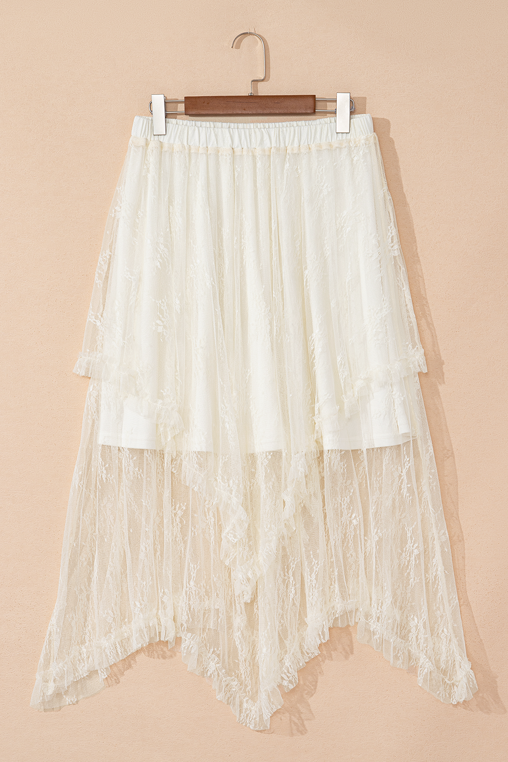 Lace Cascading Tiered High Waist Maxi Skirt - eAura