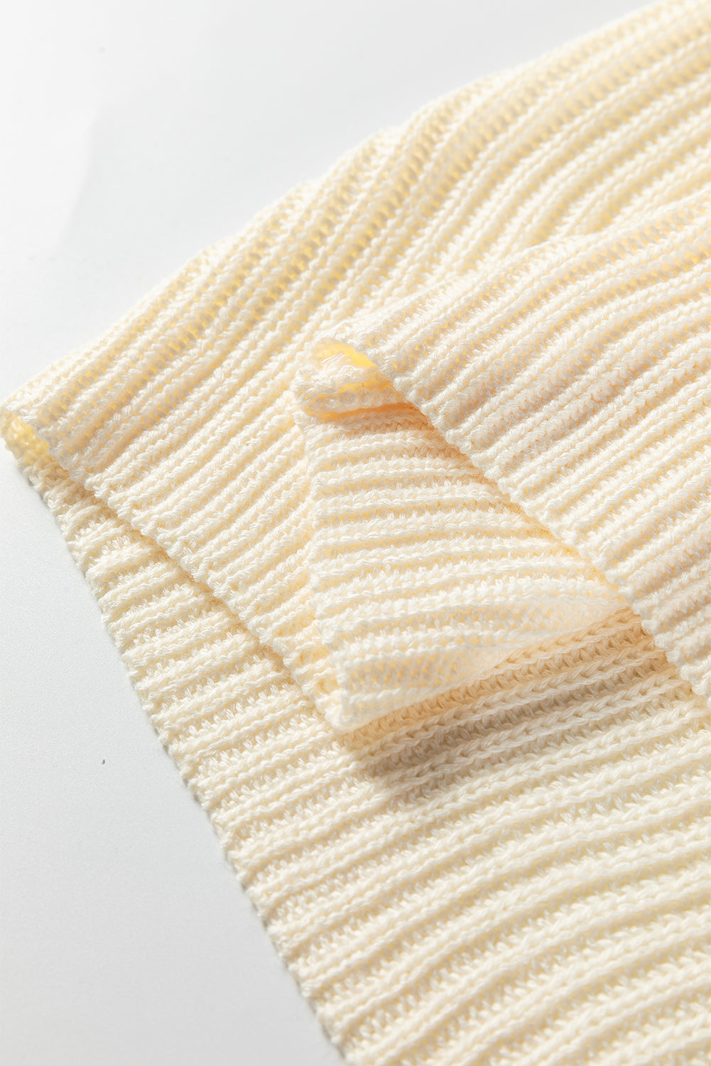 Plain Knit Casual Turtleneck Short Sleeve Tunic Sweater with Pockets - eAura