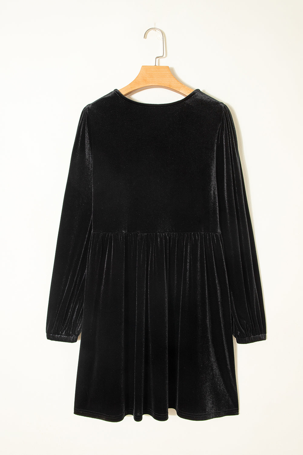Front Tie Velvet Bubble Sleeve Mini Dress - eAura