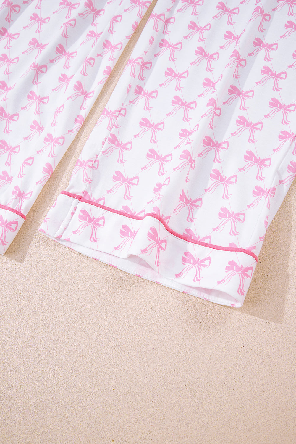 Bow Print Long Sleeve Soft Pyjama Set - eAura