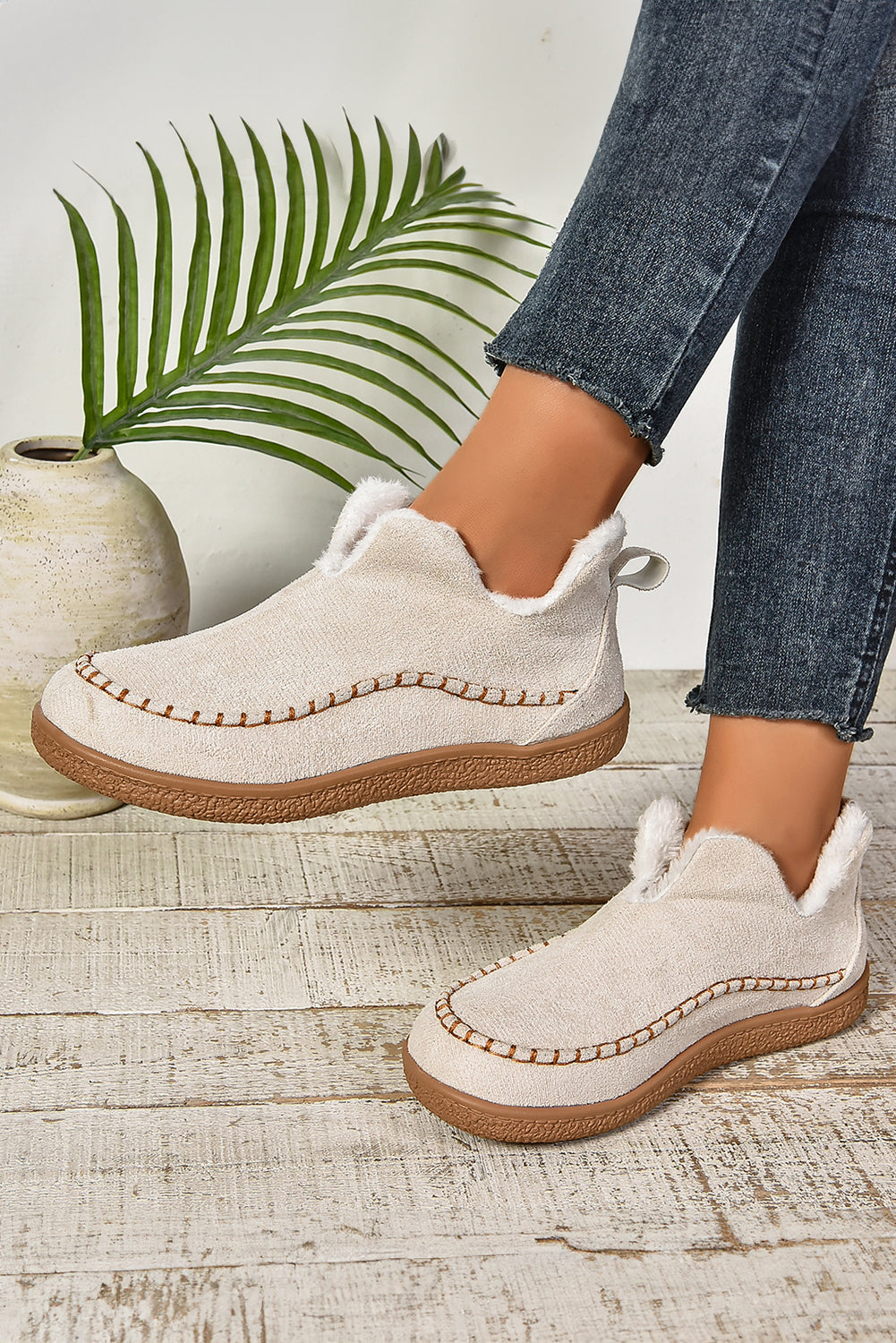 Faux Suede Fleece Lined Winter Snow Boots - eAura