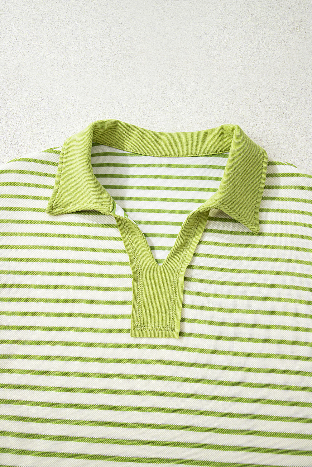 Stripe Collared V-Neck Drop Shoulder Pullover and Skort 2pcs Co-ord Dear-Lover Dropshipping
