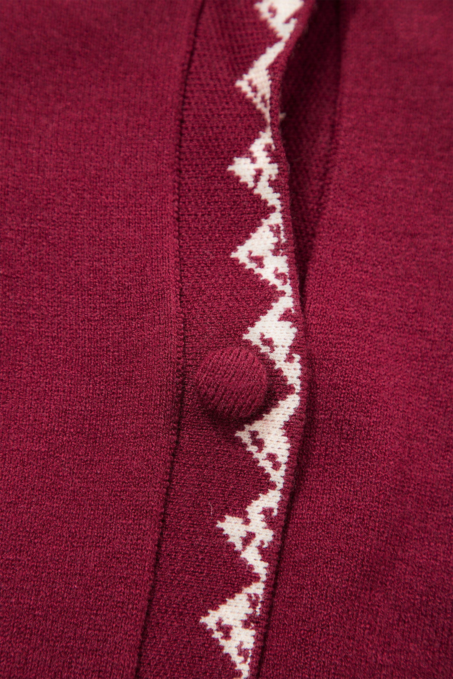 Bow Pocket Collar Long Sleeve Knit Cardigan – Burgundy