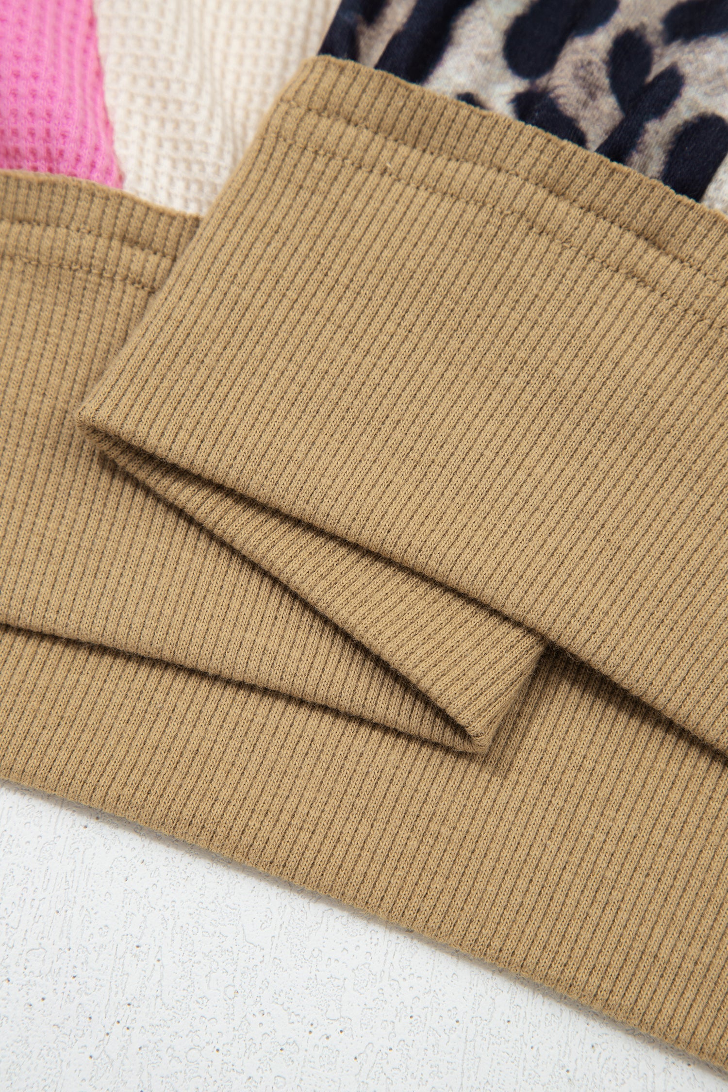 Leopard Print Colour Block 3/4 Sleeve Baggy Top - eAura