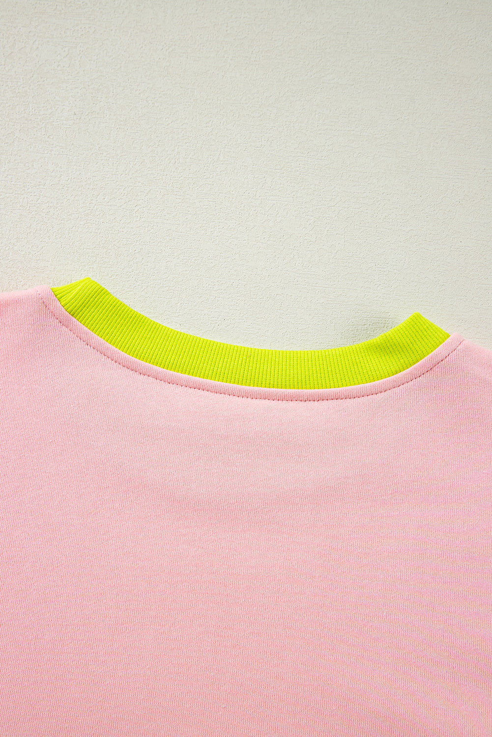 Light Pink Plus Size Colourblock Patchwork Crew Neck Sweatshirt BB Fashion Outlet