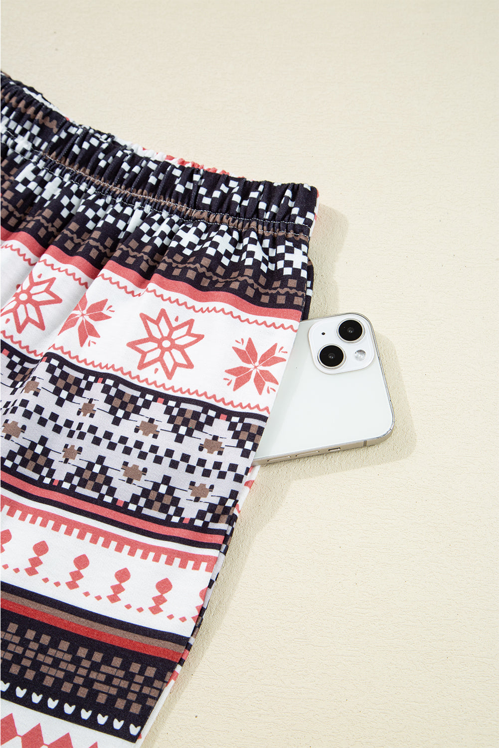 Retro Christmas Pattern Loose Pullover Pyjama Set - eAura
