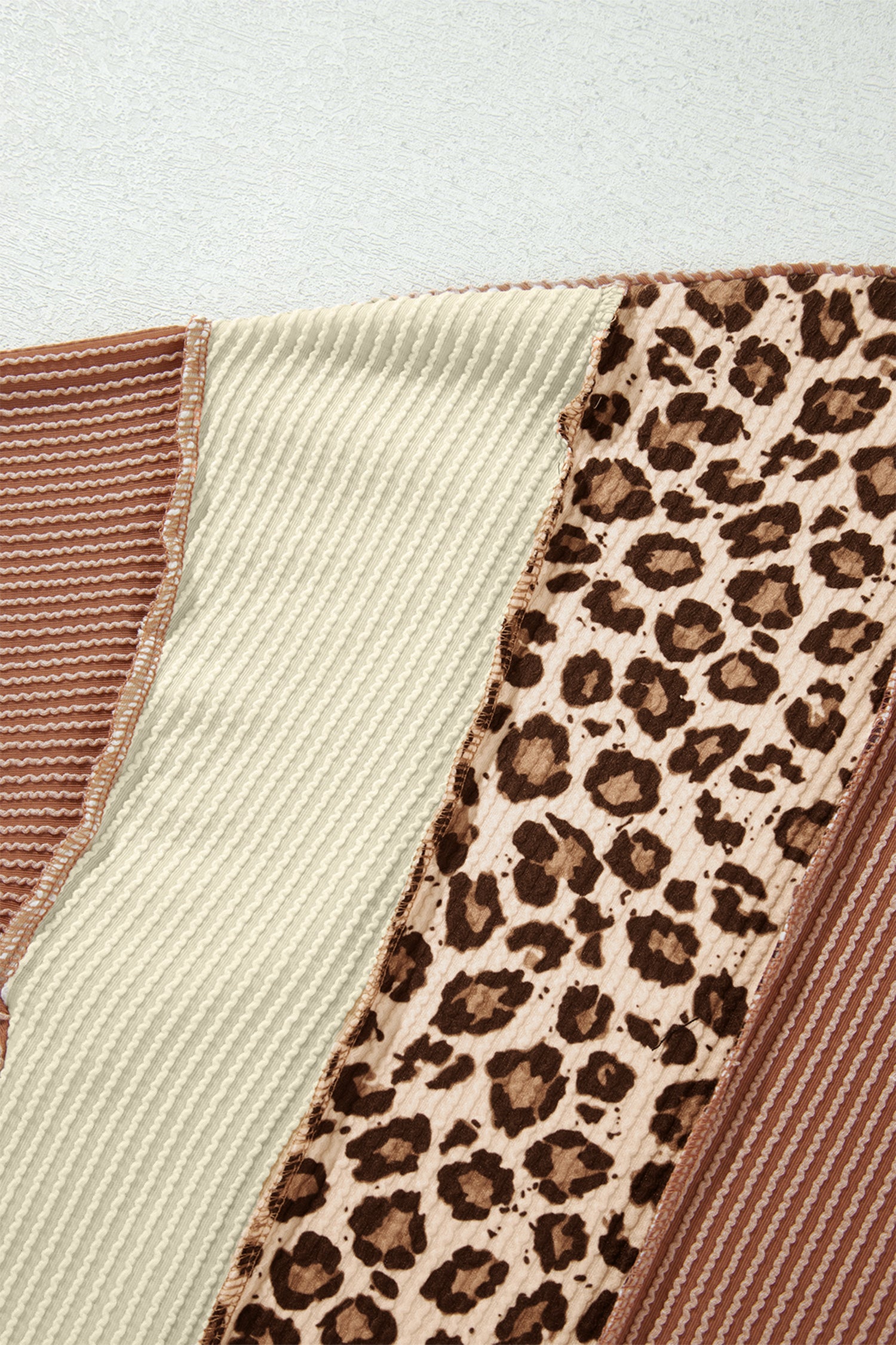 Leopard Print Colorblock Ribbed Knit Top – Dune