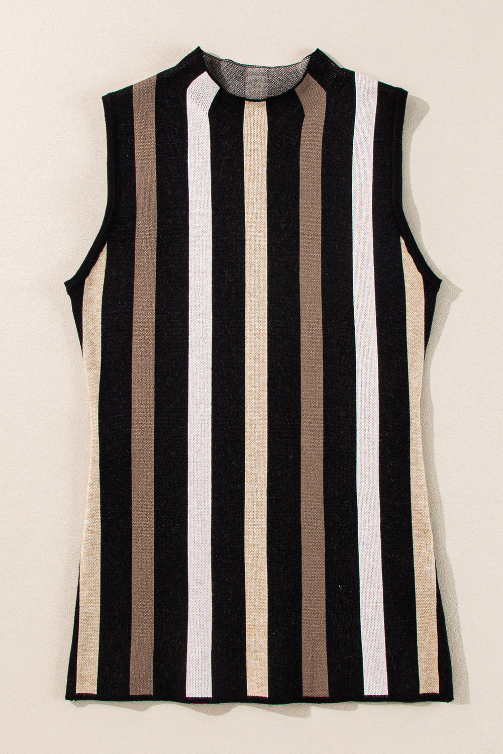 Black Stripe Slim Fit O Neck Sweater Vest eAura