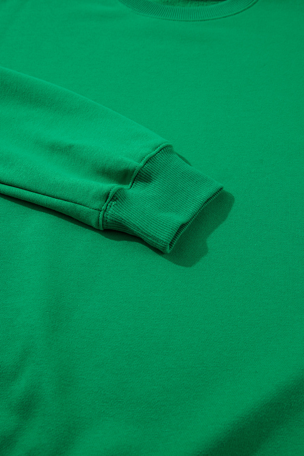 Dark Green Solid Classic Crewneck Pullover Sweatshirt eAura