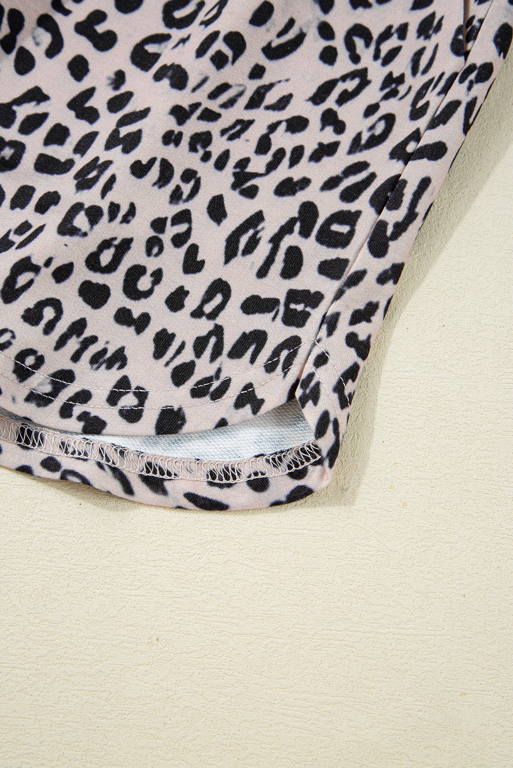 Brown Leopard Half Zipper Collared Ruffled Sleeve Top and Short Set eAura