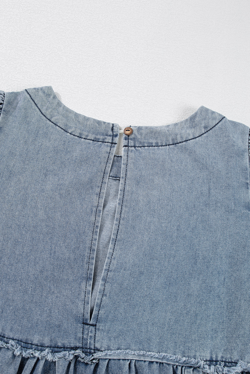 Beau Blue Light Wash High Waist Loose Fit Denim Mini Dress Beagle Boutique Fashion Outlet