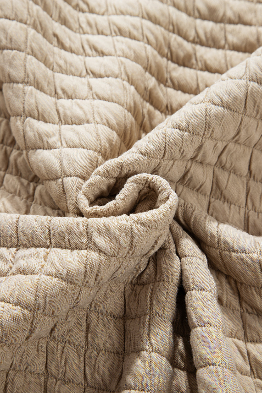 Jet Stream Solid Colour Quilted Puffer Buttoned Shacket eAura