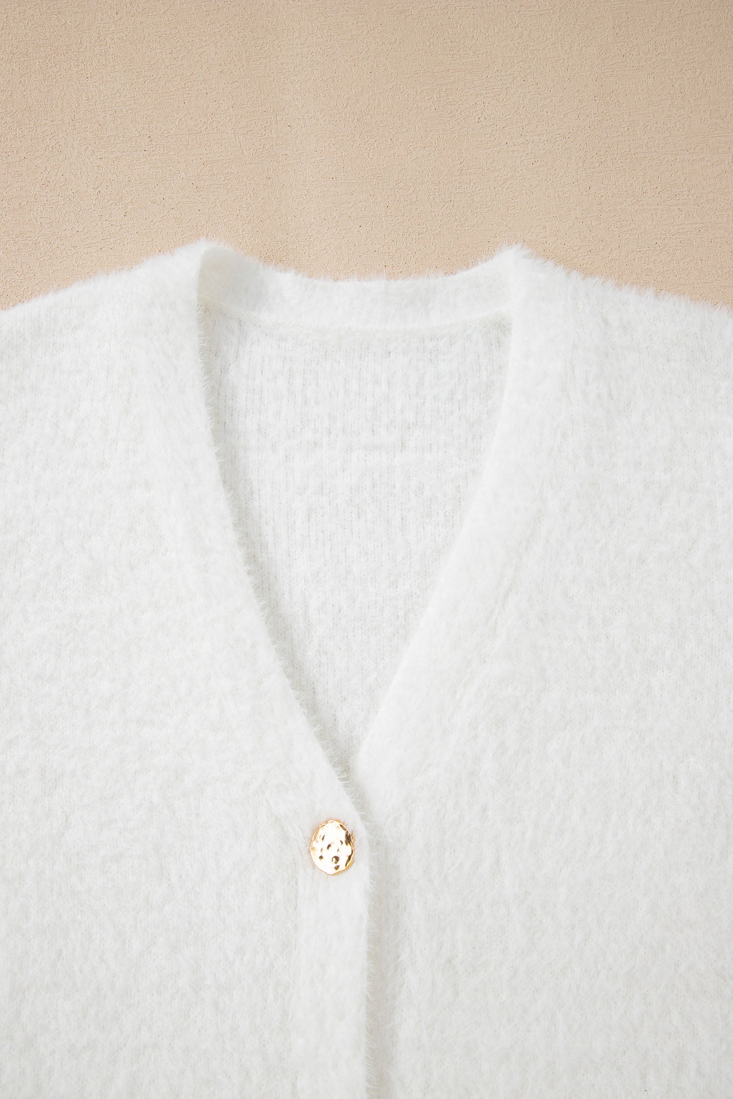 Fuzzy Buttoned Front Midi Cardigan - eAura