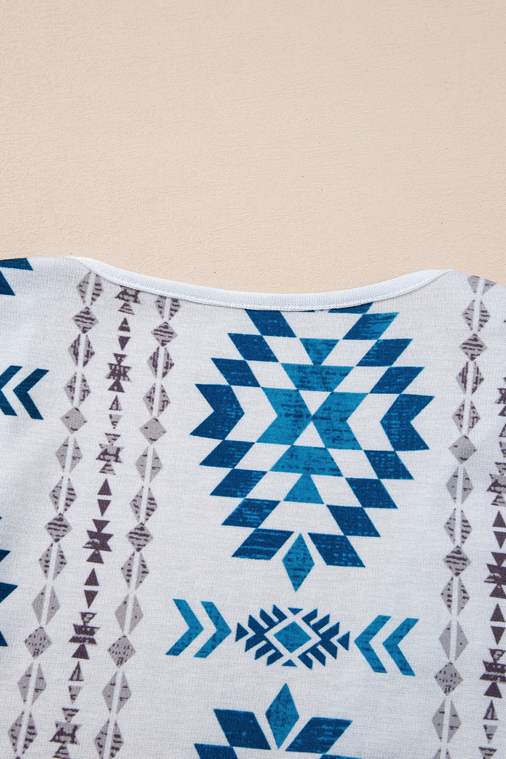 Sky Blue Western Aztec Printed Open Front Long Cardigan eAura