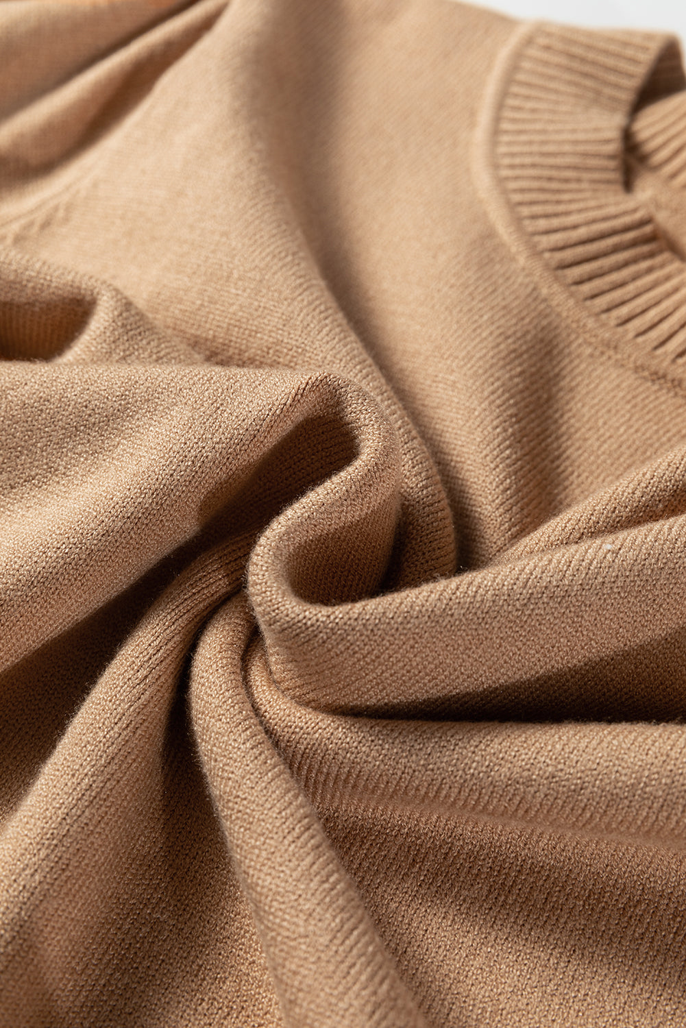 Knit Short Puff Sleeve Sweater - Sweaters & Cardigans/Short