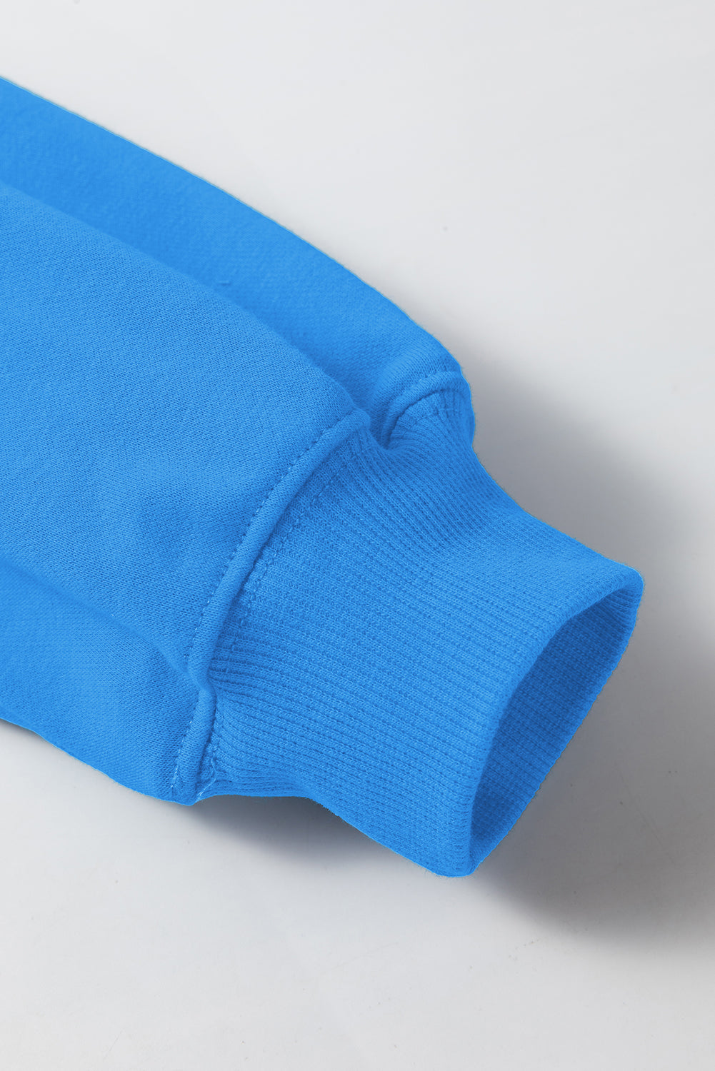 Drop Shoulder Long Sleeve Basic Sweatshirt – Blue