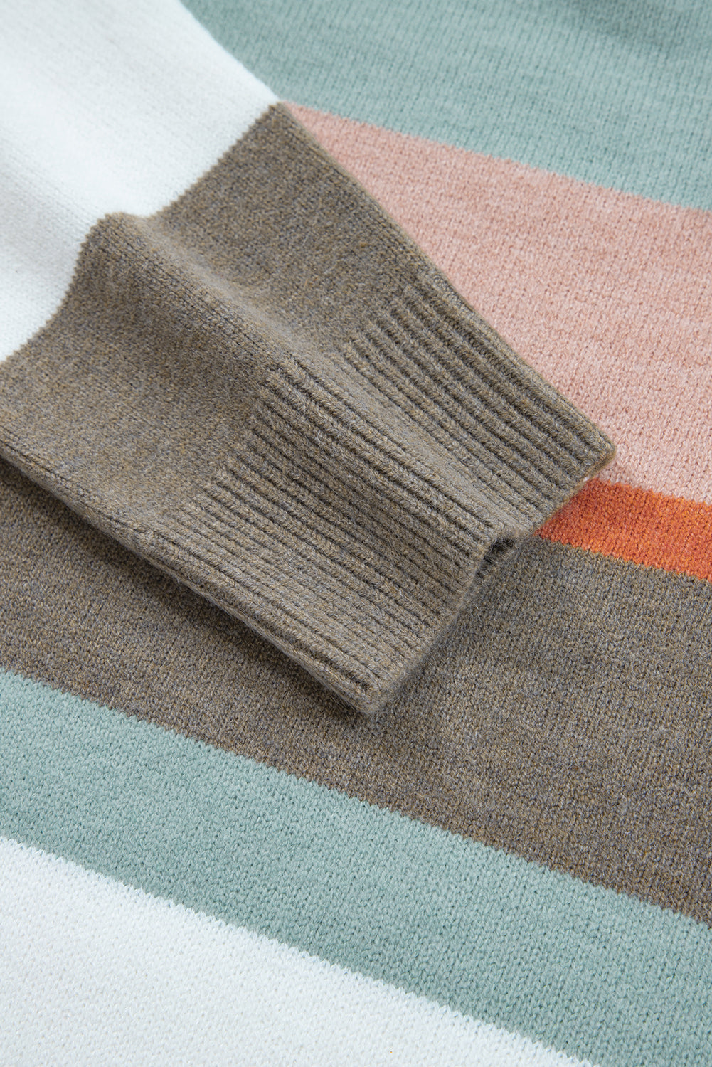 Striped Knit Drop Shoulder Sweater - eAura