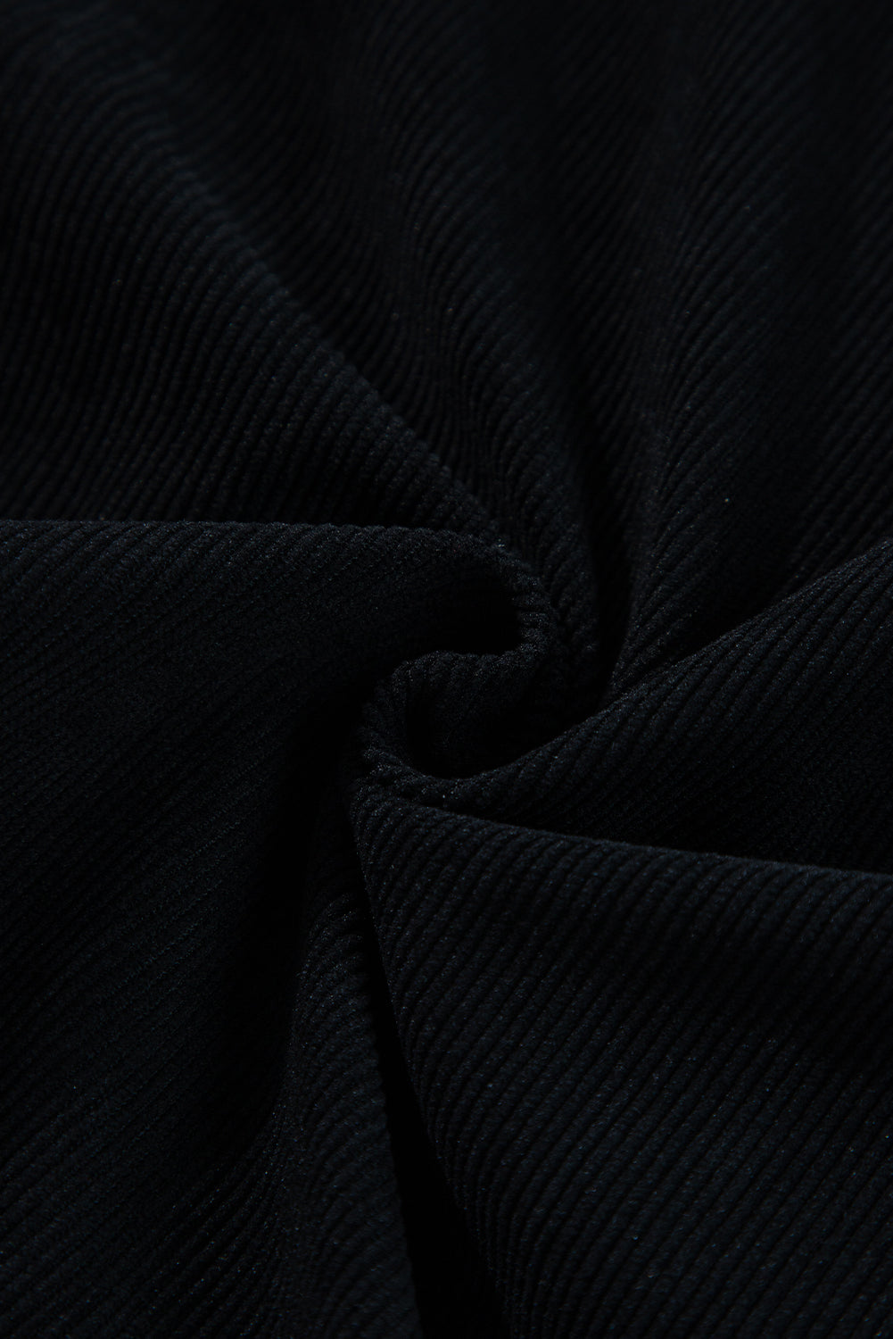 Black Fleece Lined Button-up Collared Corduroy Crop Jacket eAura