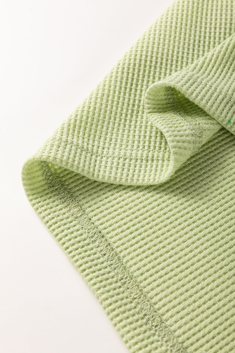 Mint Green Striped Patchwork Textured Colourblock 3/4 Sleeve Knit Top - eAura