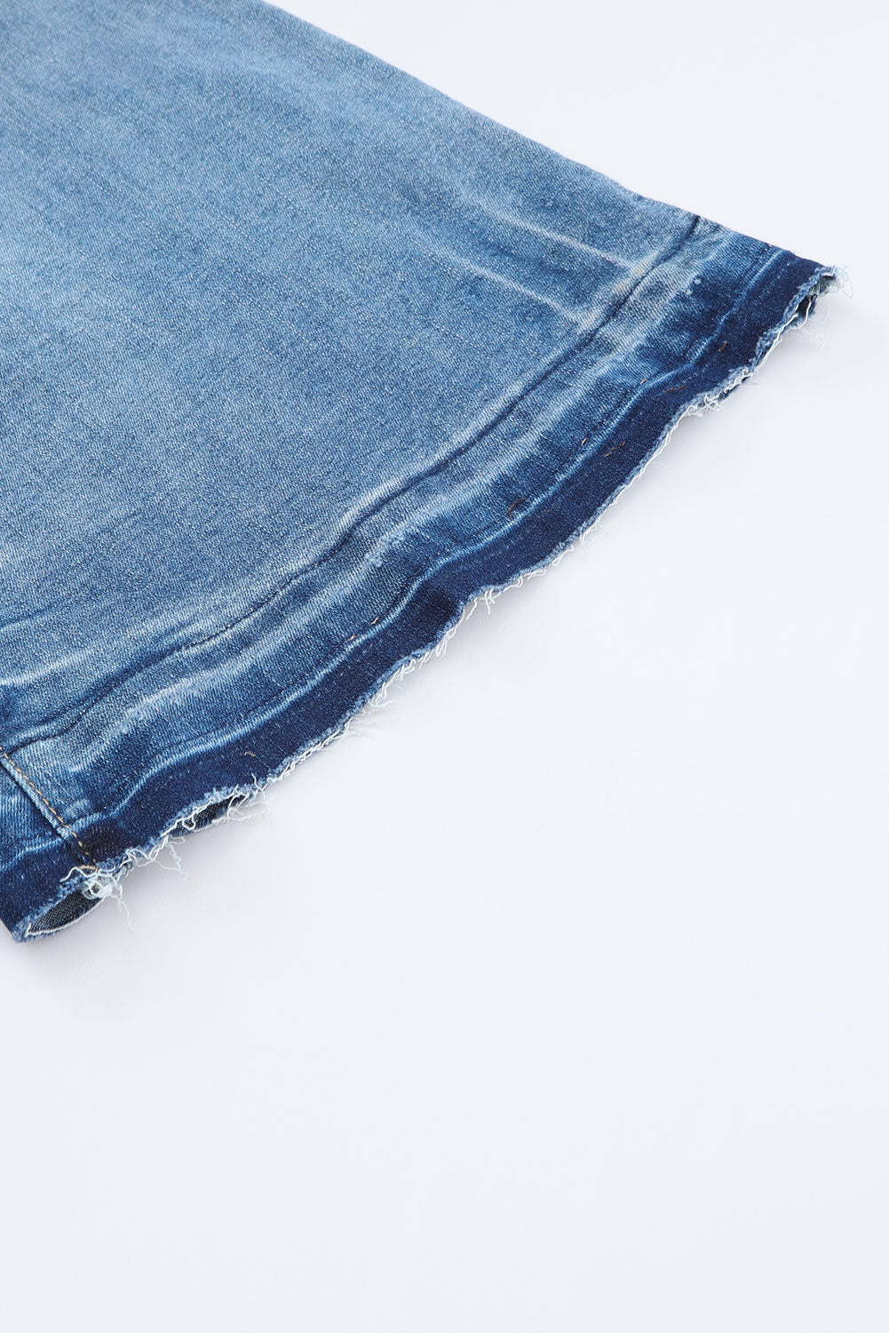 Sky Blue High Waist Buttoned Distressed Flared Jeans Beagle Boutique Fashion Outlet