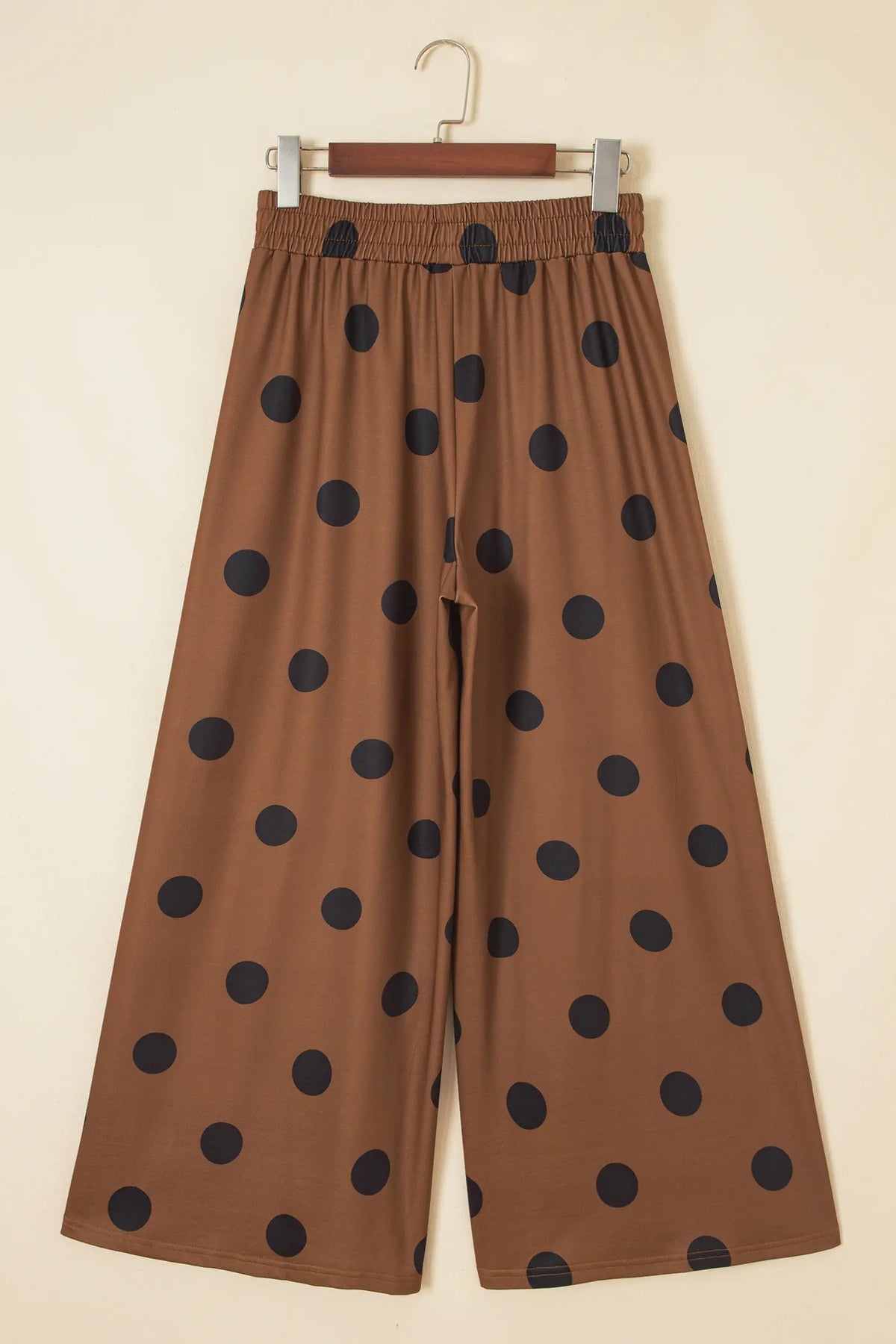 Sky Blue Polka Dot Wide Leg Elastic Waist Casual Pants – Light Blue