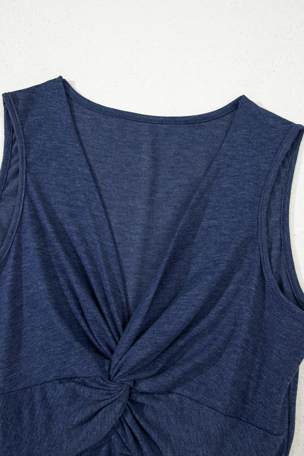 Dirty blue Twisted Bust V Neck Sleeveless Dress eAura