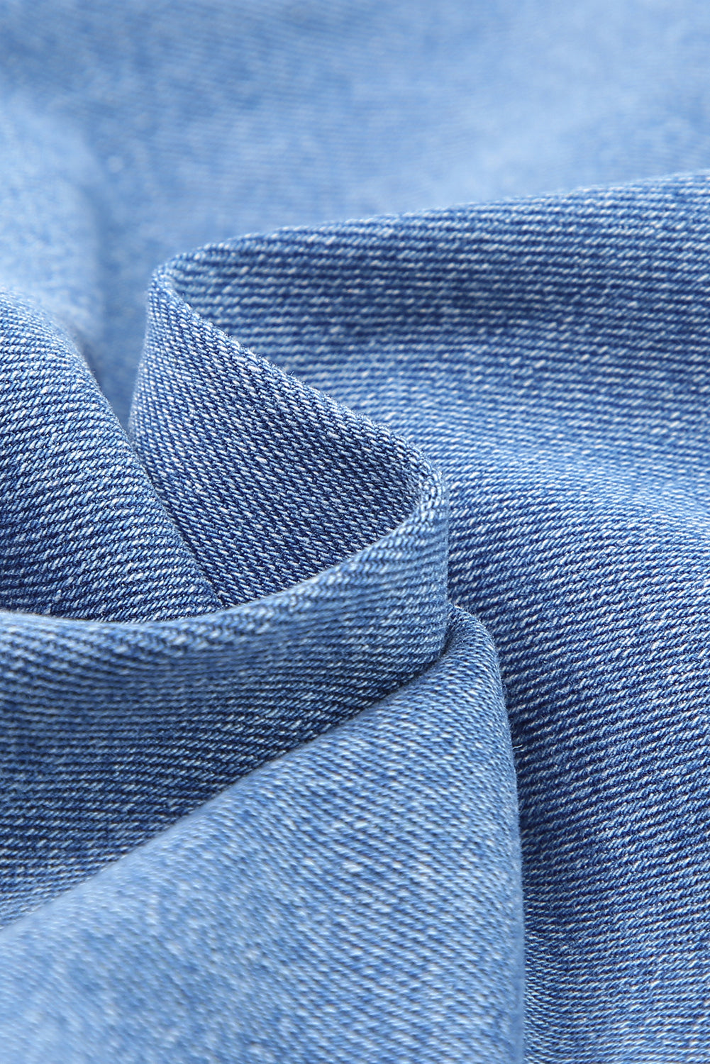 Sky Blue Whiskered Wash Raw Hem Cropped Jeans