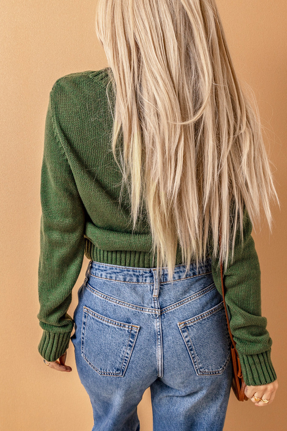 Black Front Pockets Buttons Textured Cardigan eAura