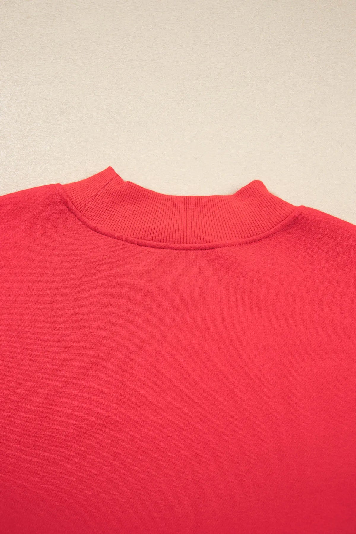 Plaid Sleeve Colourblock Loose Tunic Sweatshirt – Fiery Red