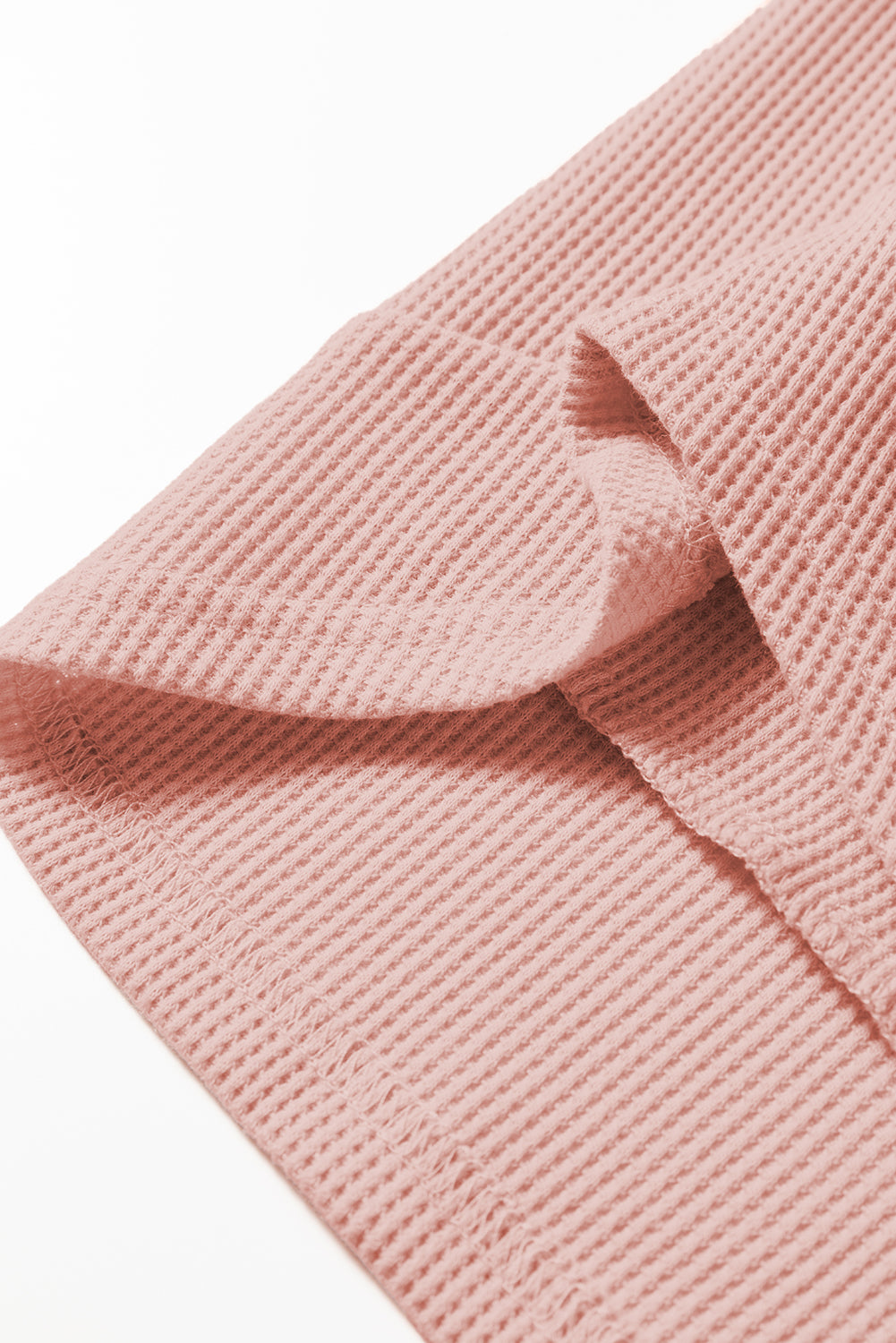 Rounded Hem Waffle Long Sleeve Top - eAura