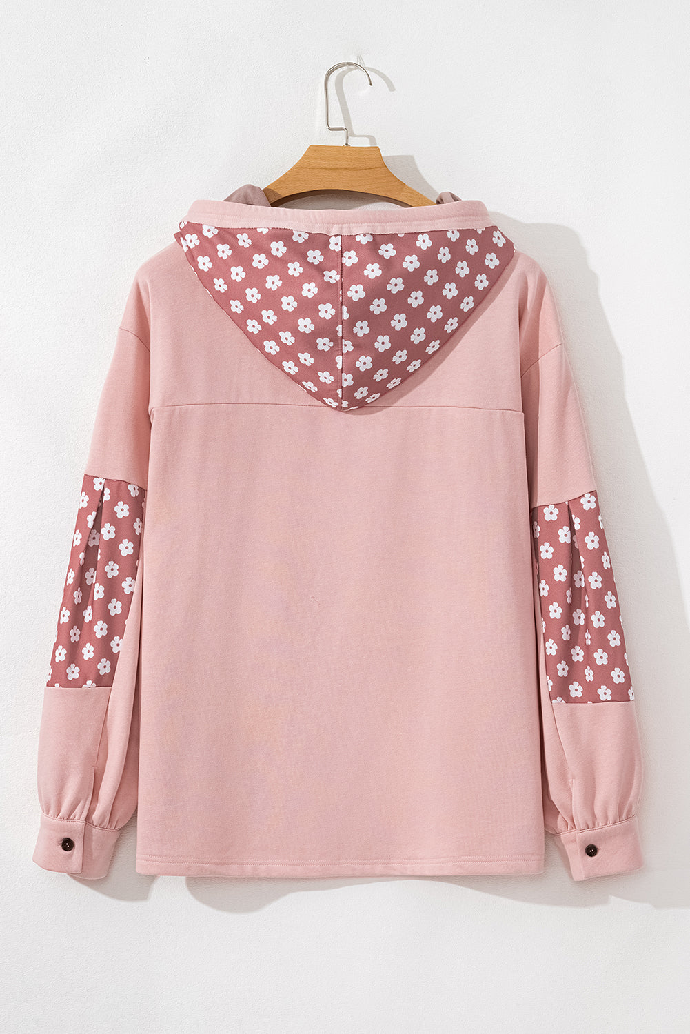 Delicacy Star Patch Graphic Floral Colour Block Drawstring Plus Size Hoodie BB Fashion Outlet