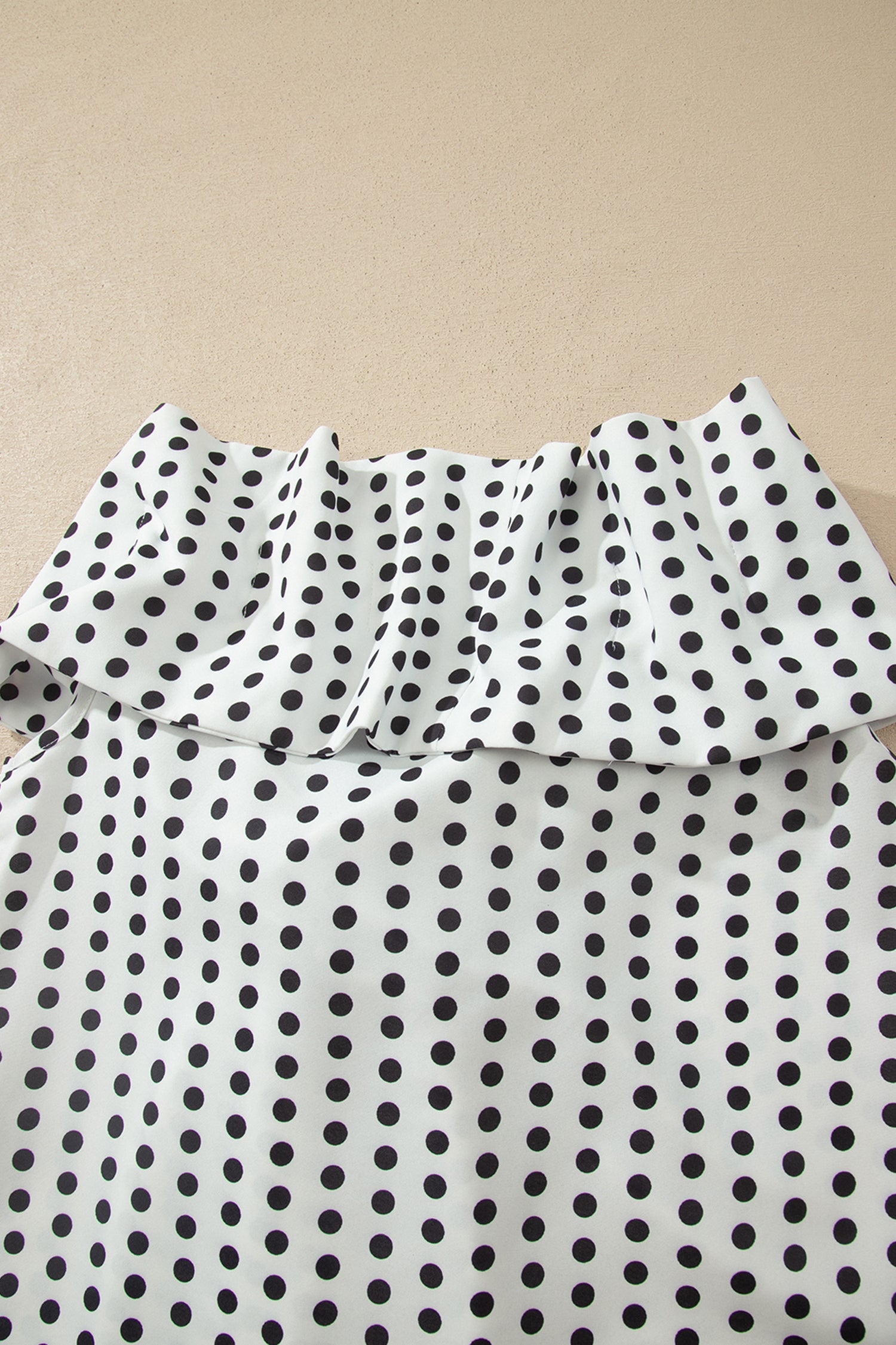 White Polka Dot Off Shoulder Bow Knot Blouse