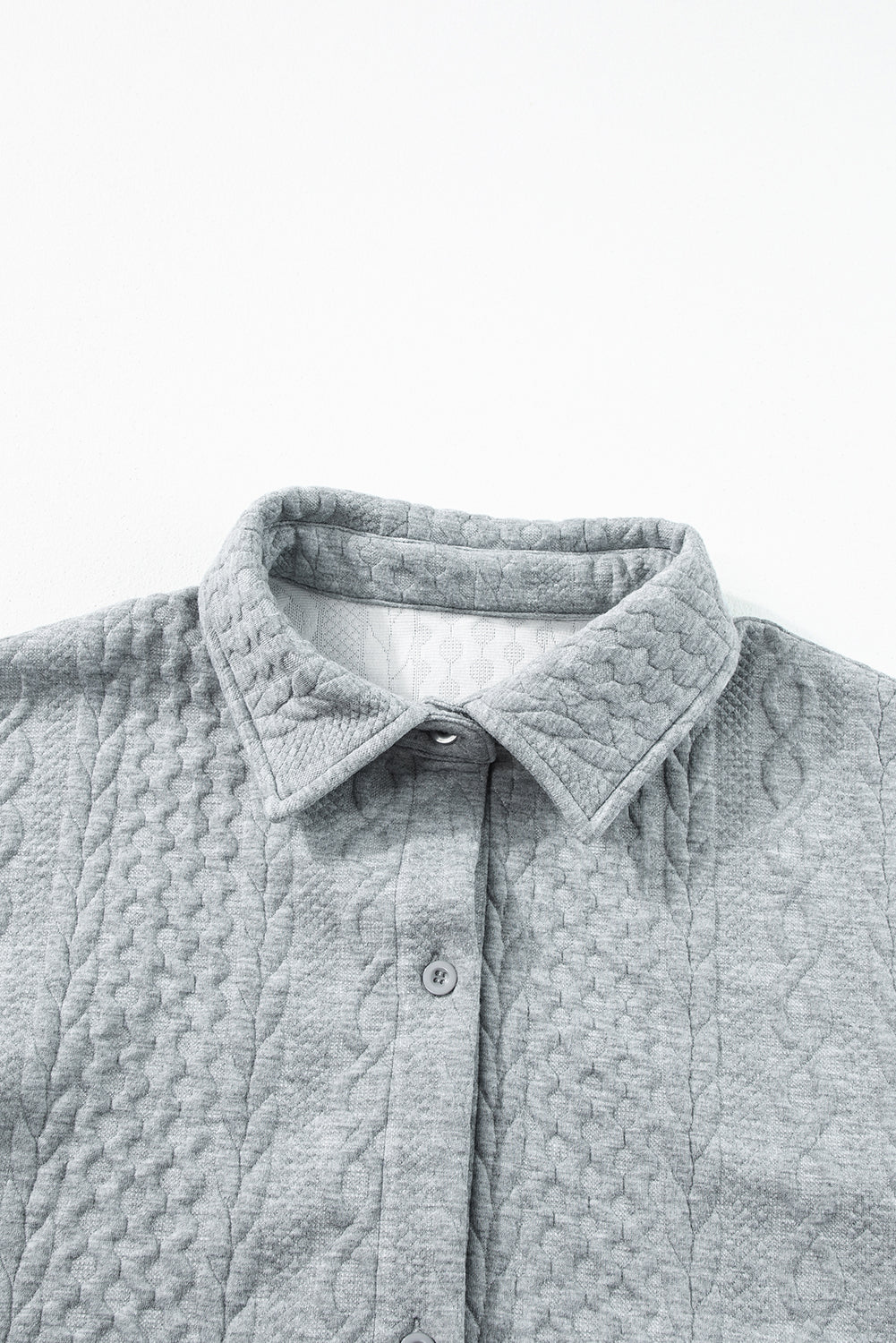 Textured Puff Sleeve Loose Shacket eAura