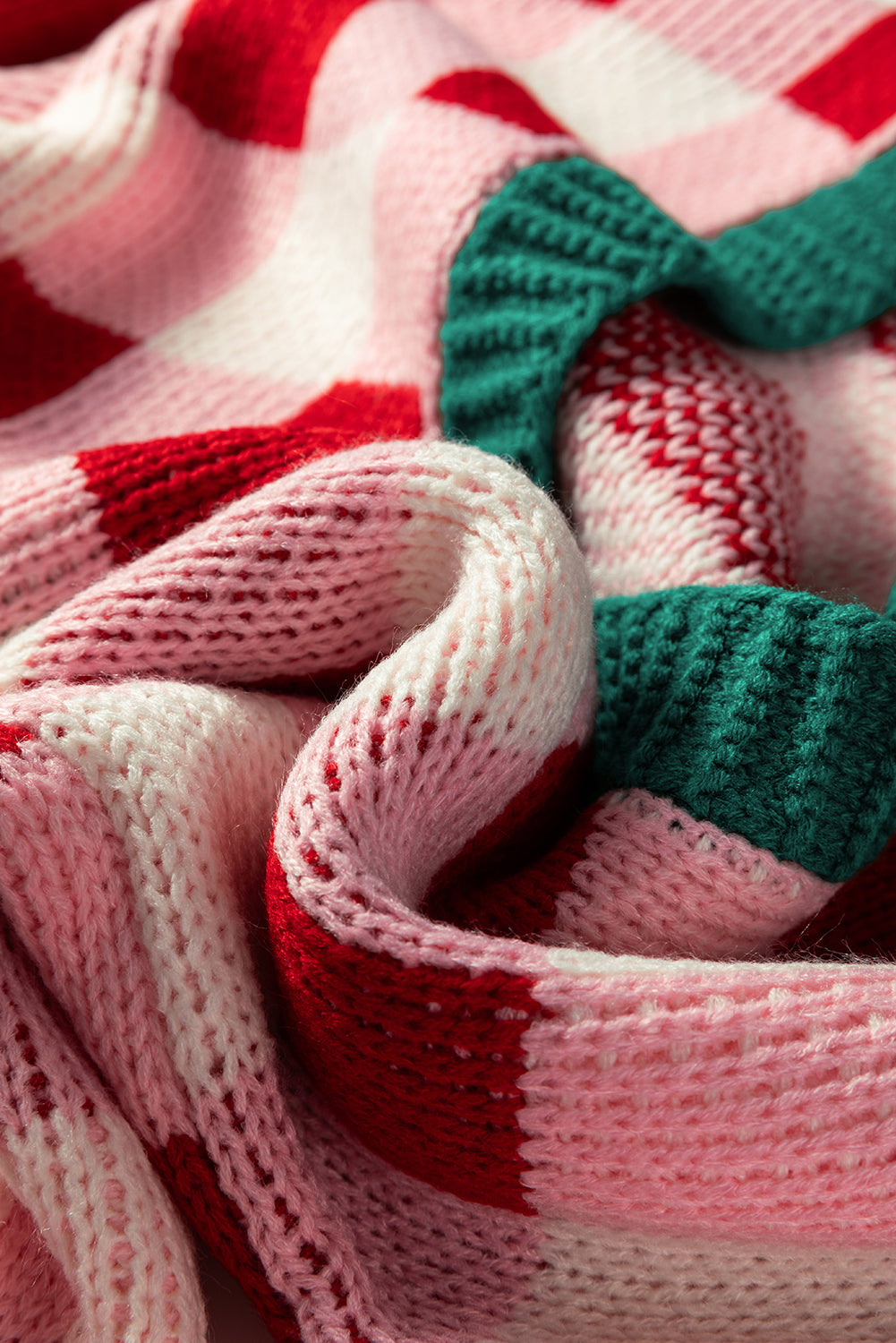 Plaid Knit Bow Knot Decor Open Front Sweater Cardigan - eAura