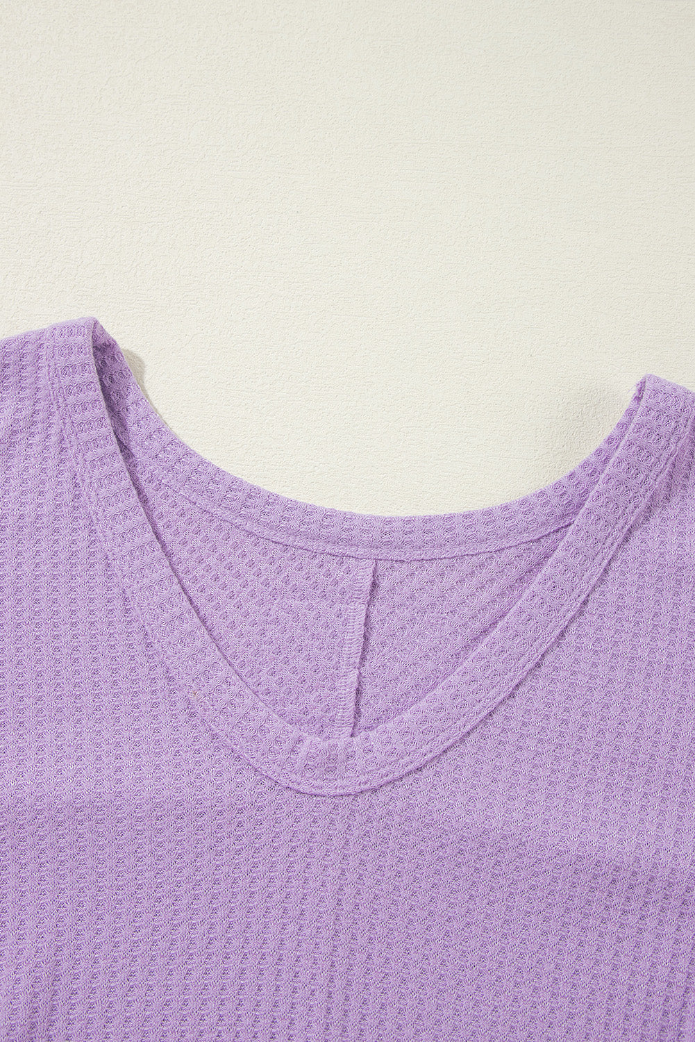 Orchid Petal Plus Size Waffle Knit Exposed Seam Flowy Top BB Fashion Outlet