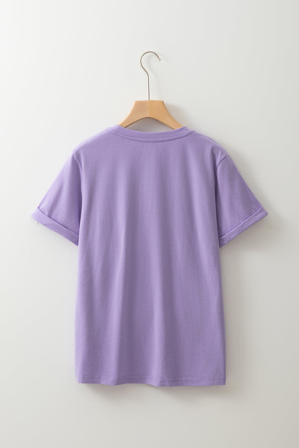 Wisteria Casual Plain Crew Neck Tee Dear-Lover Dropshipping