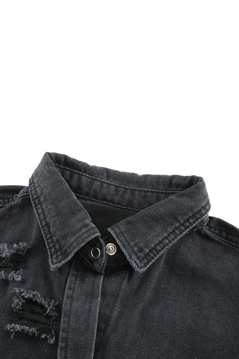 Black Ripped Denim Jacket Beagle Boutique Fashion Outlet