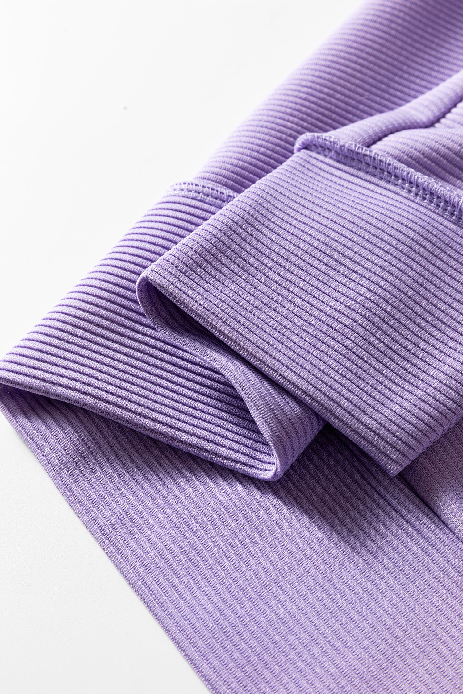 Horizontal Ribbed Exposed Seam Detail Drop Shoulder Baggy Pullover