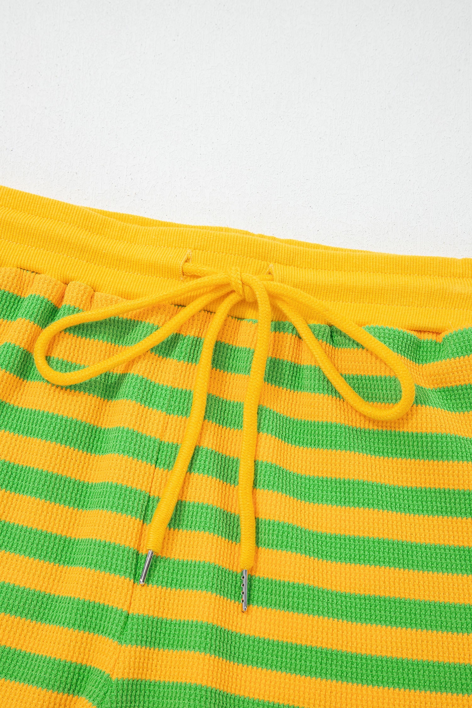 Puff Short Sleeve T Shirt Matching Shorts Set – Green Stripe
