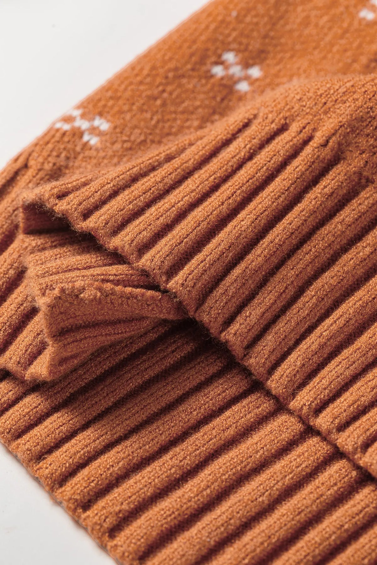 Peter Pan Collar Colourblock Long Sleeve Knitwear Cardigan – Russet Orange