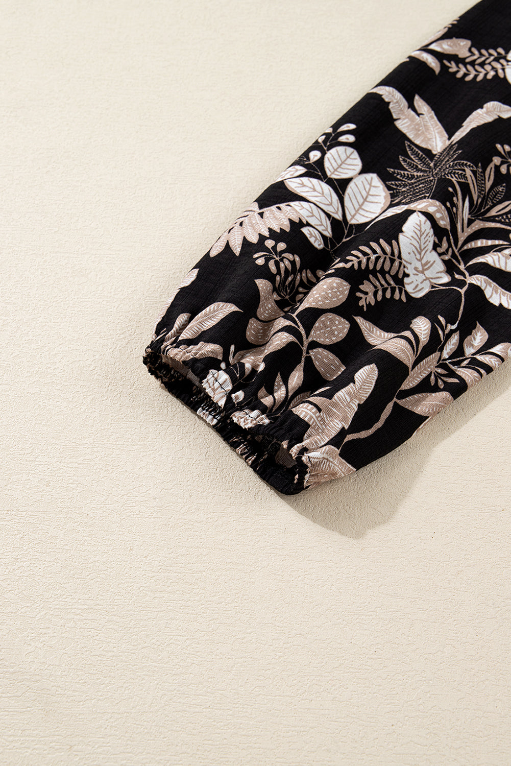 Botanical Print Split Neck Mini Dress - eAura