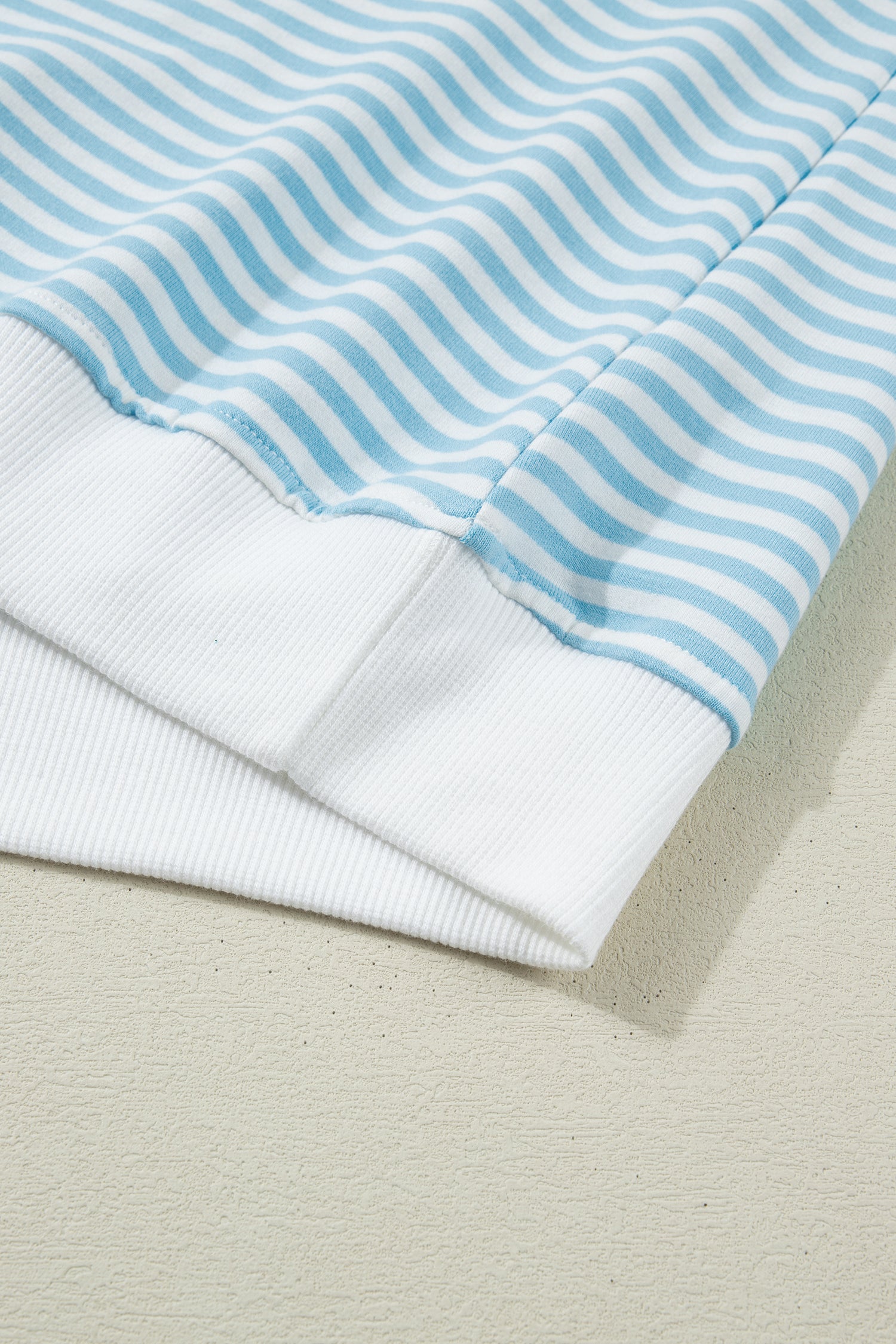 Stripe Cuffed Sleeve Contrast Mock Neck Tee Casual Co-ord Short Set