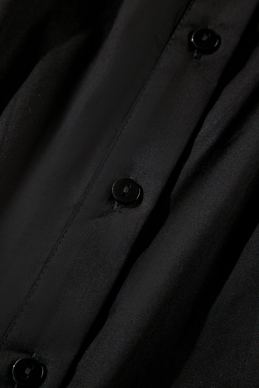 Black Ruffled Puff Sleeve Stylish Collared Shirt eAura