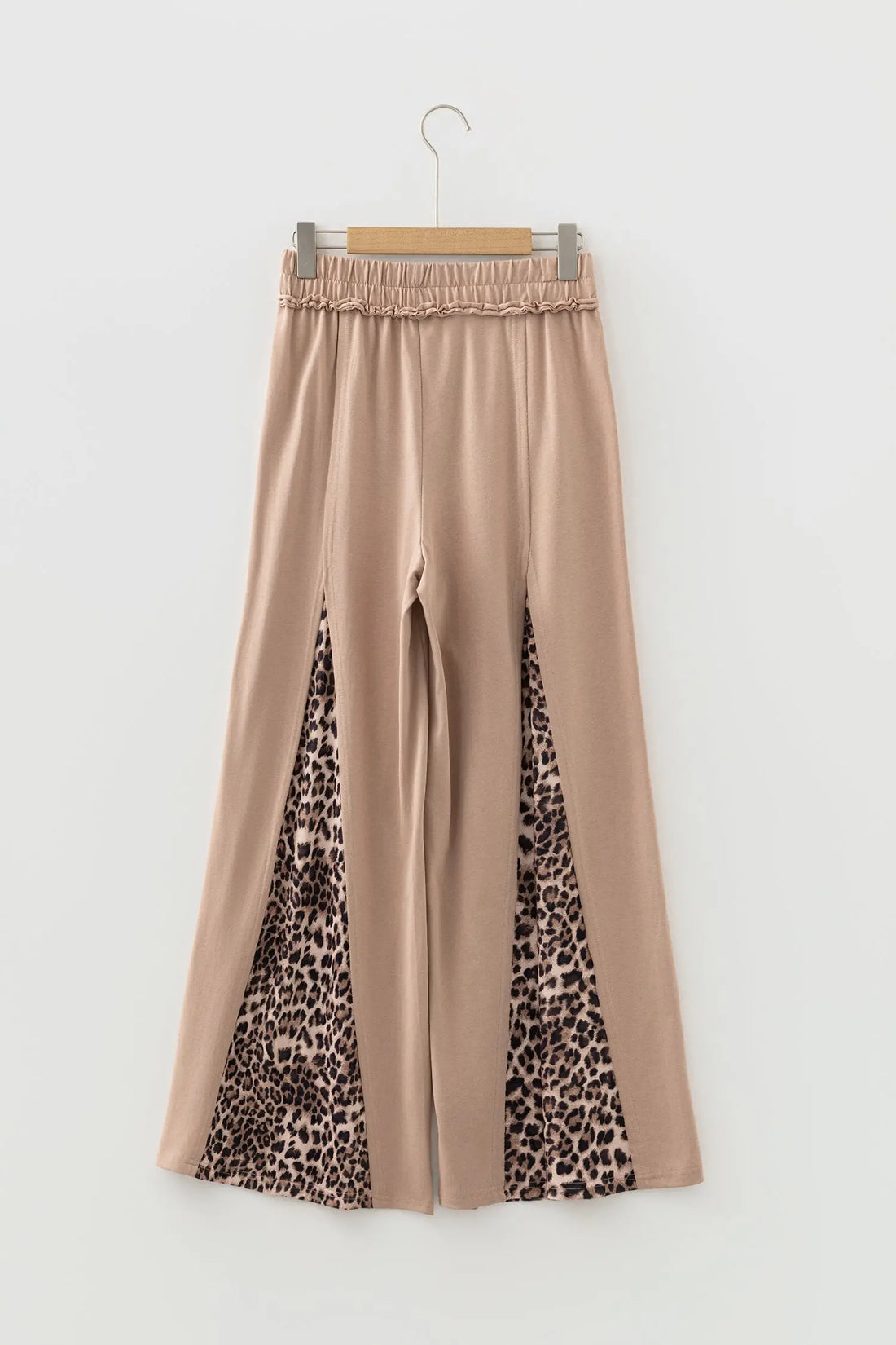 Mineral Wash Leopard Patchwork Wide Leg Trousers - Bottoms/Wide