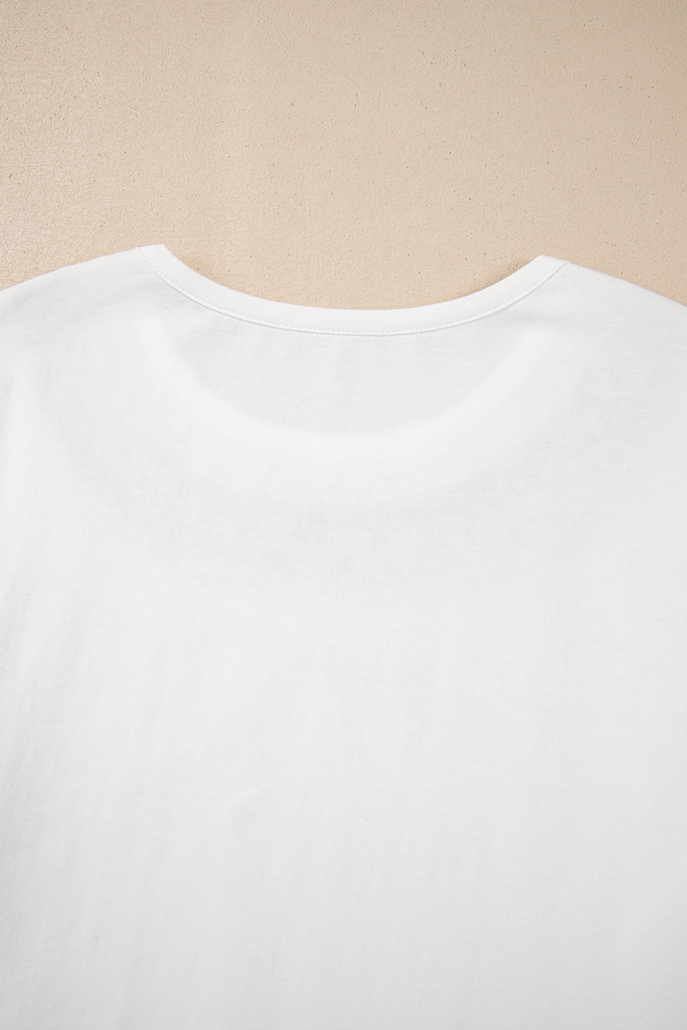 White Lace Crochet Crew Neck Casual T Shirt - eAura