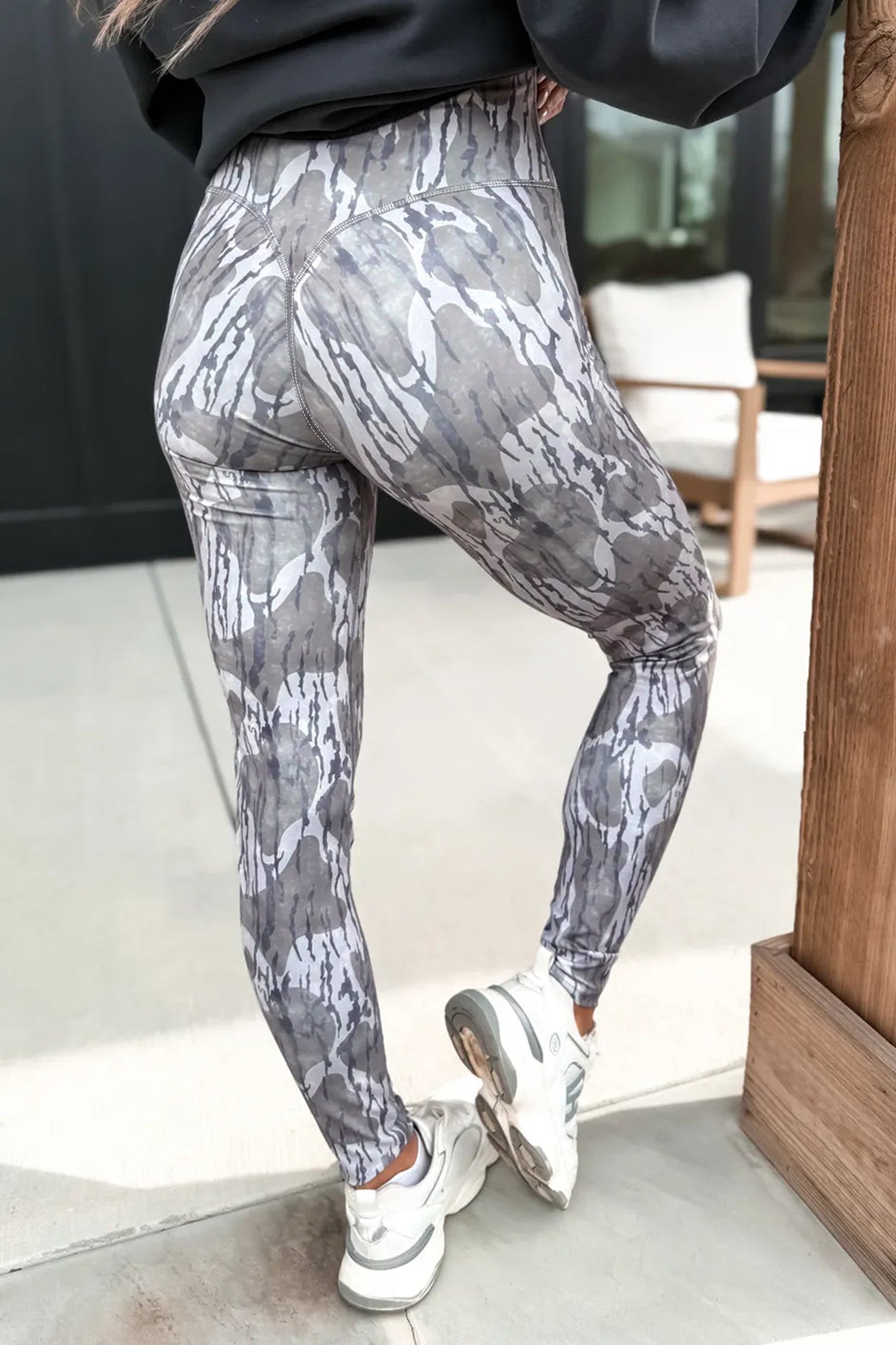 Camouflage Pattern High Waist Leggings – Multicolour
